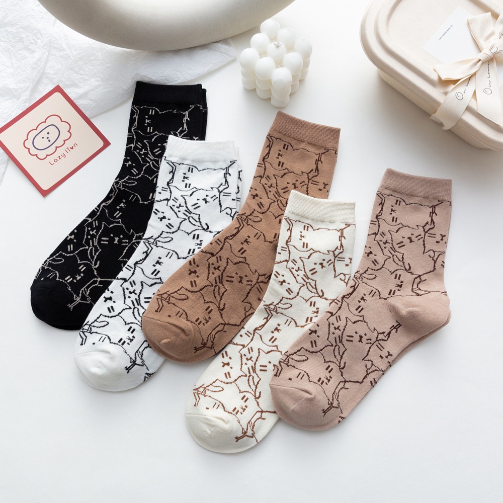 Street Fashion Youtube - Calcetines Unisex con estampado de gato