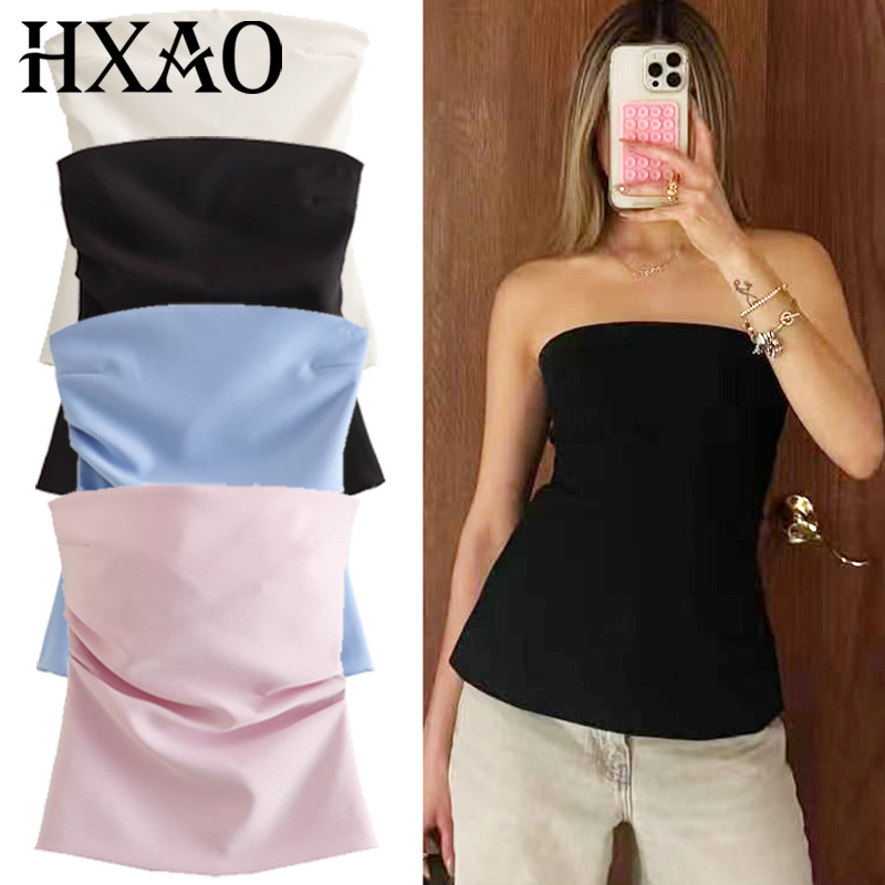 Street Fashion Youtube - HXAO-Top de tubo con corsé para