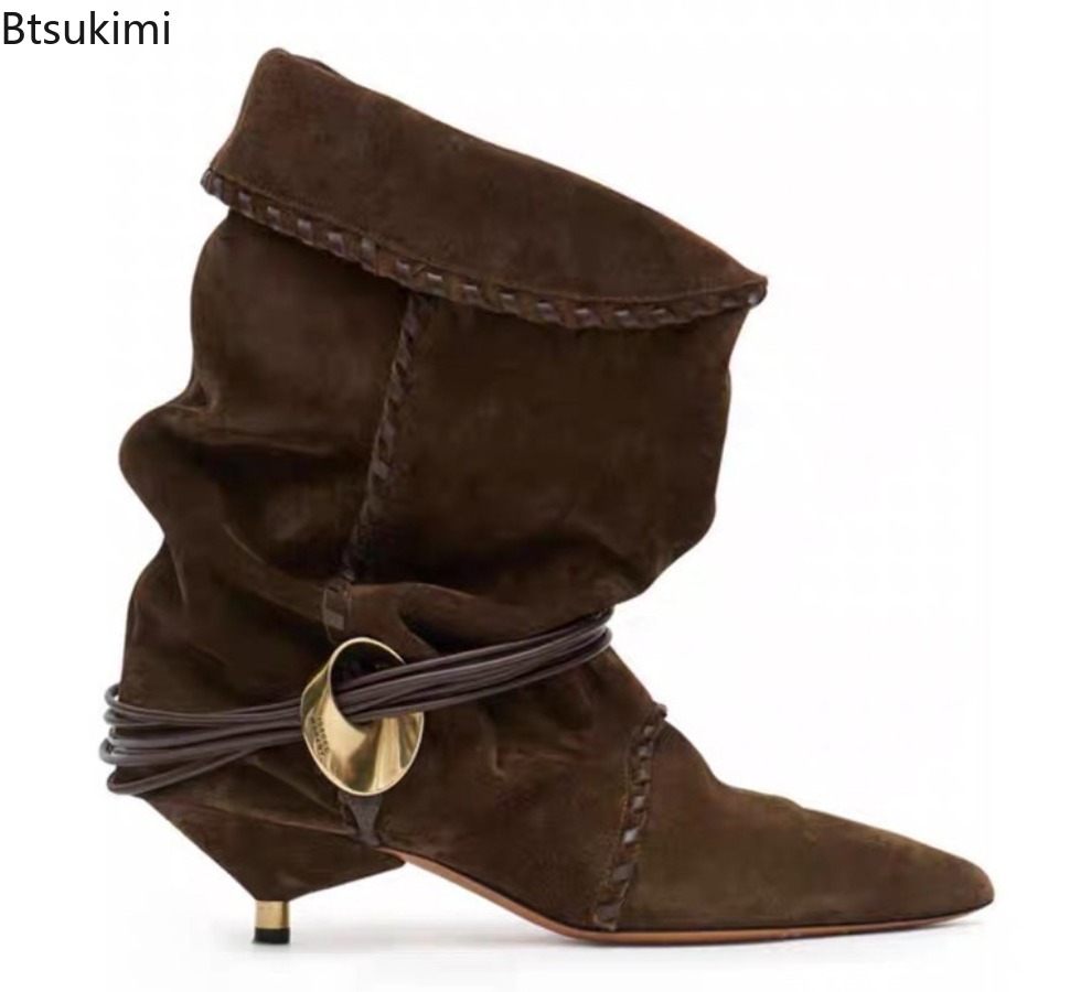 Street Fashion Youtube - Botines de tacón fino para mujer,