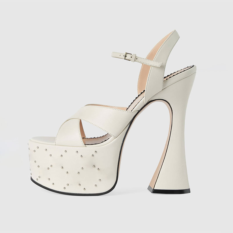 Street Fashion Shoes - Sandalias de tacón alto con hebilla
