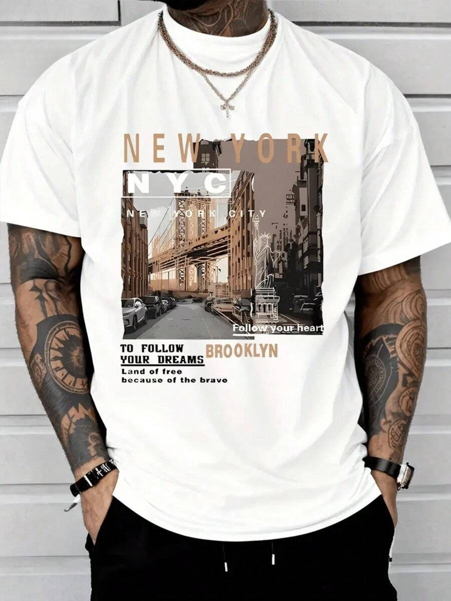 Street Fashion New York 2026 - Camisetas de Algodón Casuales para Hombre