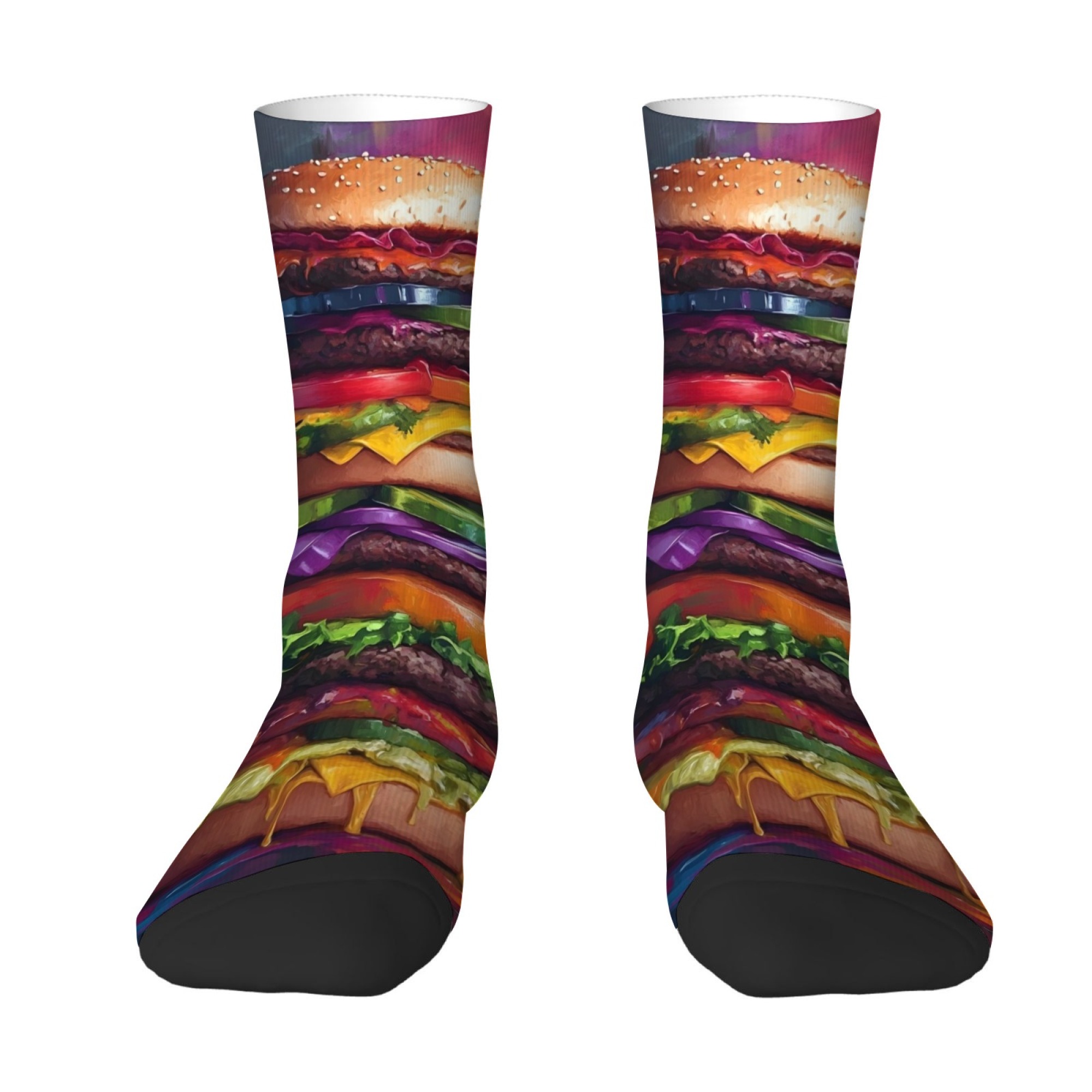 Street Fashion Youtube - Calcetines divertidos con diseño de hamburguesa,