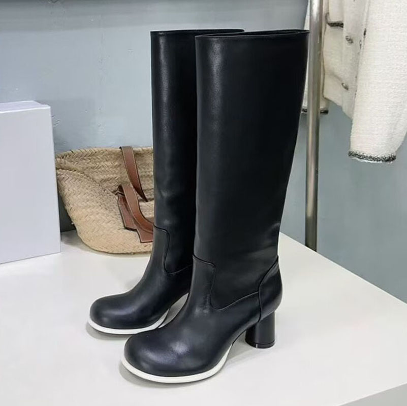 Street Fashion Rome 2025 - Botas elásticas de cuero genuino para