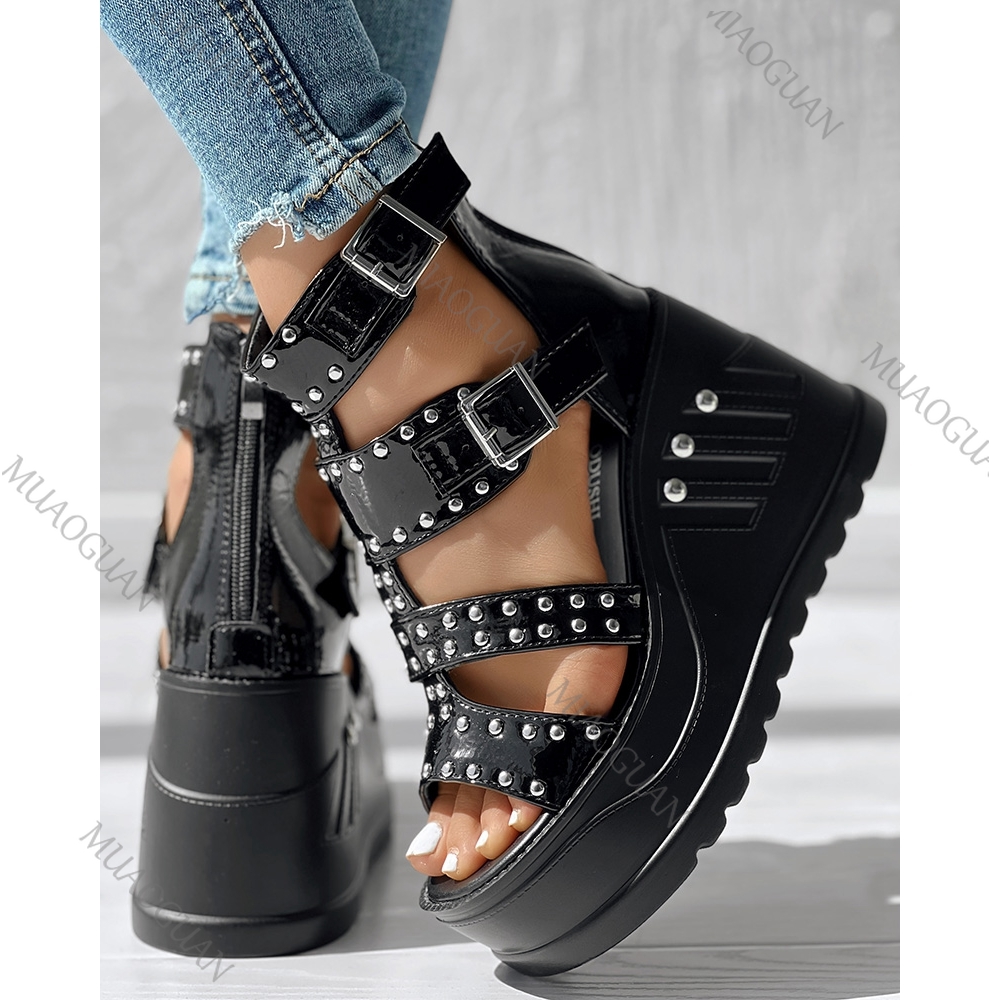 Sandalias negras con punta abi - Street Fashion Shoes reseña y precio